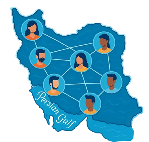 نقشه ایران و اواتار نماینده های سیسات