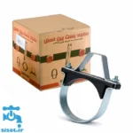 بست ریگلاژی ساجد بست بین الملل در کنار کارتن شرکت ساجد با پس زمینه سفید و لوگوی فیروزه ای سیسات در پایین سمت چپ